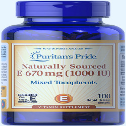 Amazon.com: Puritan's Pride Mixed Tocopherols Natural- Softgels, Vitamin E,  100 Count : Health & Household